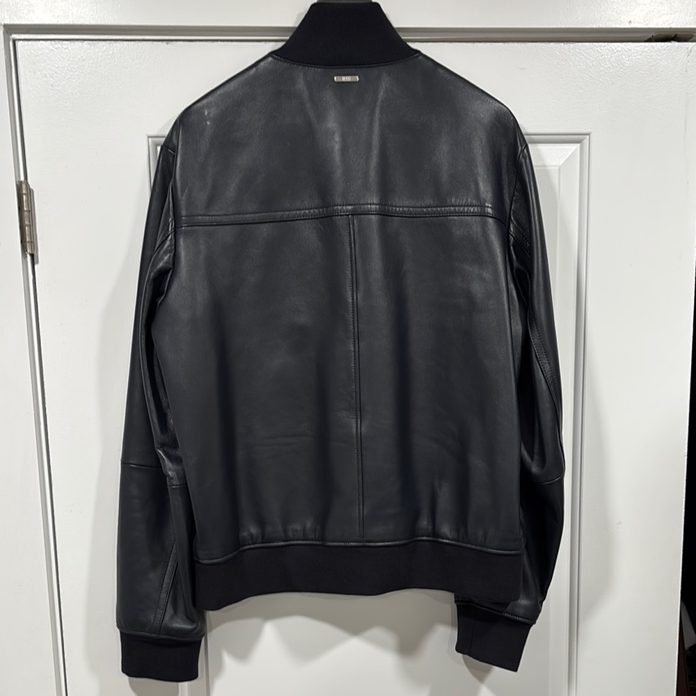 Boss Blue Bomber Jacket with Ribbed Cuffs - Picture 2 of 9